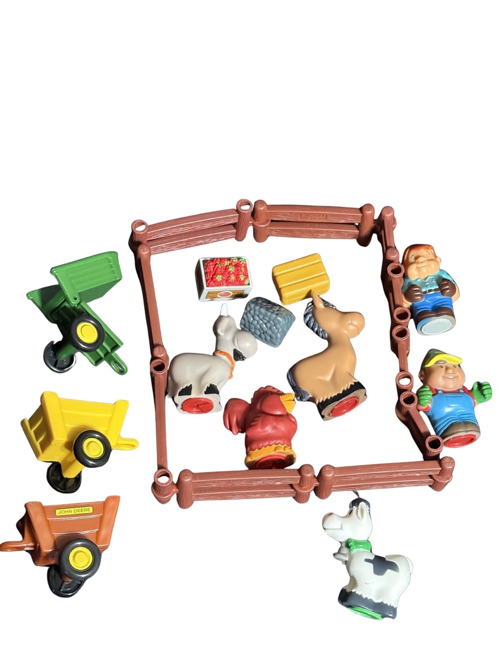 John Deere Farm Toy Lot Animals Fence Tractor Accessories Barnyard Playset